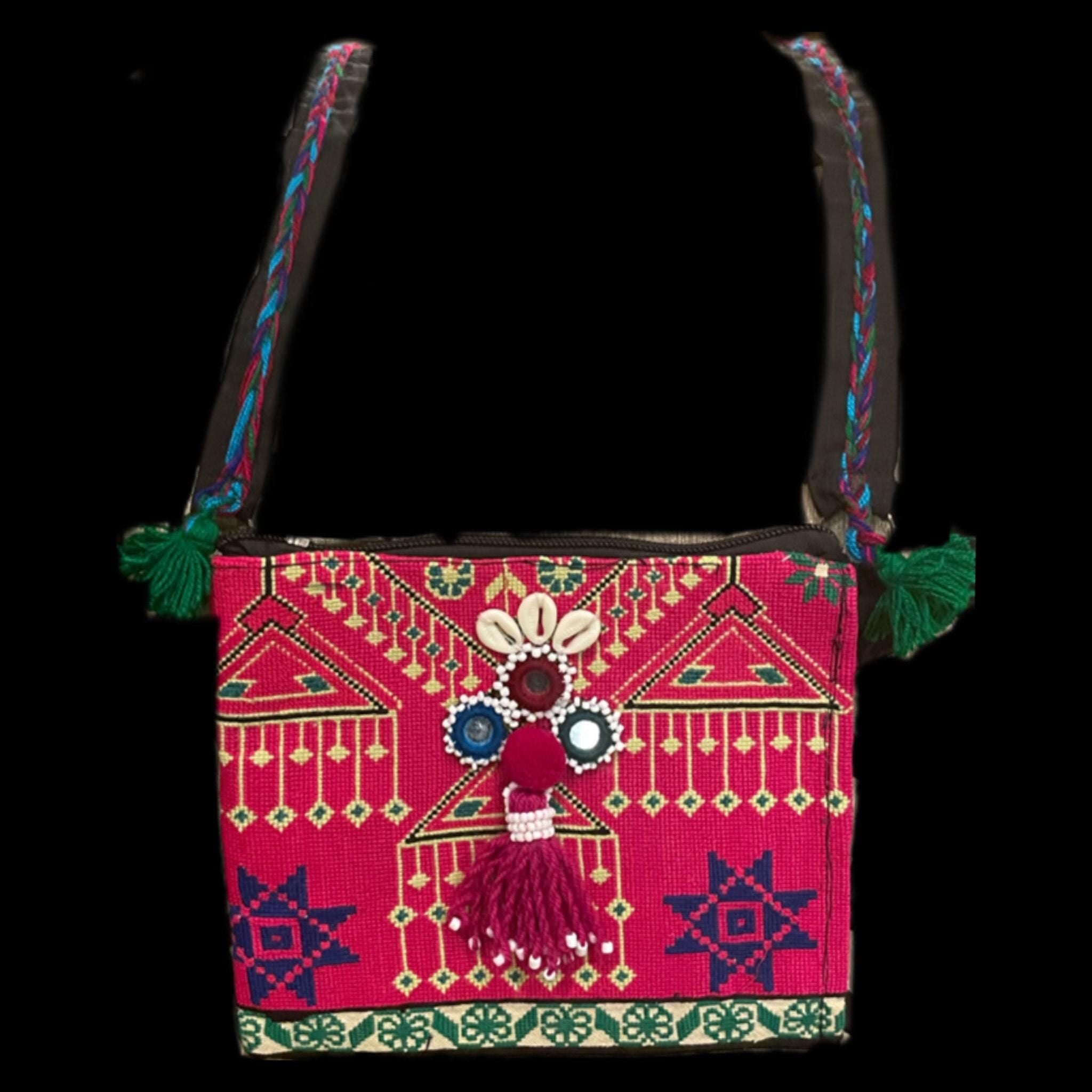 Hand- embroidered purse